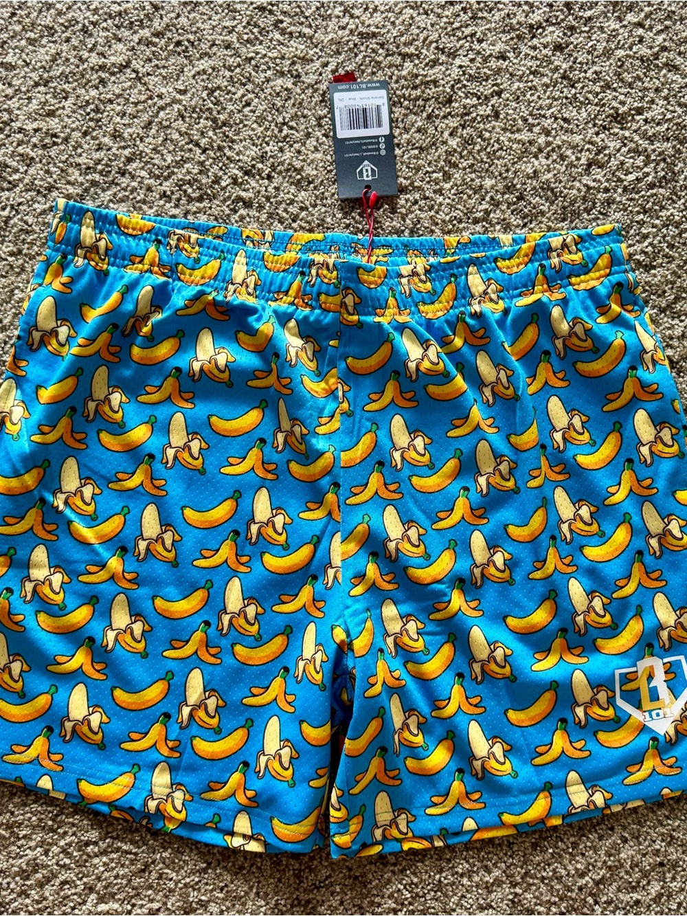 Men’s Blue Banana Print 2XL B101 Shorts